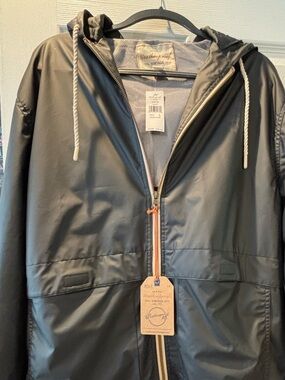 Weatherproof Men’s Black Hooded Rain Jacket